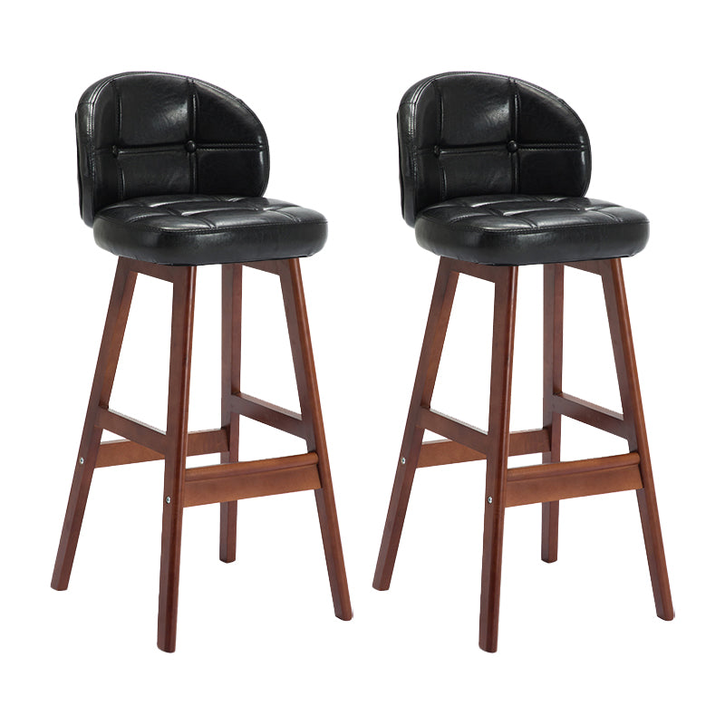 Taburete de bar sin brazos moderno, taburete de bar de madera para el hogar con cojín