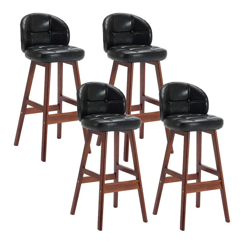 Taburete de bar sin brazos moderno, taburete de bar de madera para el hogar con cojín