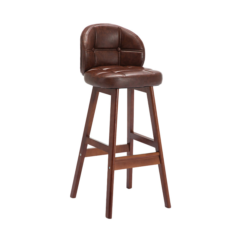 Taburete de bar sin brazos moderno, taburete de bar de madera para el hogar con cojín