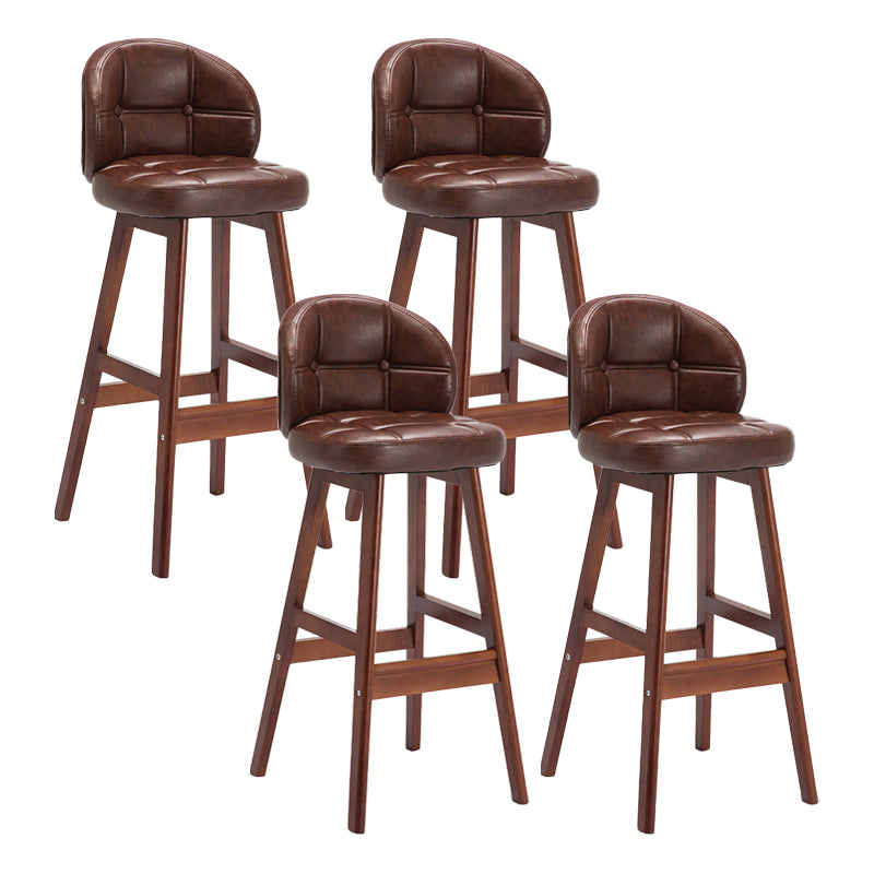 Taburete de bar sin brazos moderno, taburete de bar de madera para el hogar con cojín