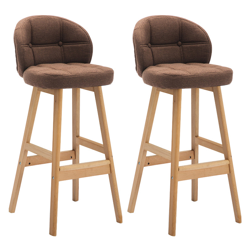 Taburete de bar sin brazos moderno, taburete de bar de madera para el hogar con cojín