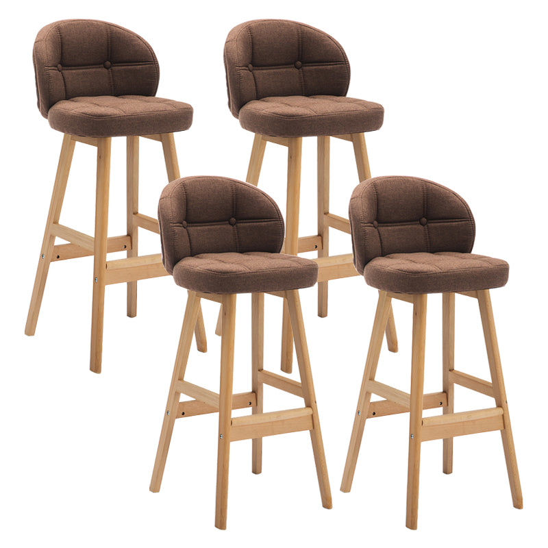 Taburete de bar sin brazos moderno, taburete de bar de madera para el hogar con cojín