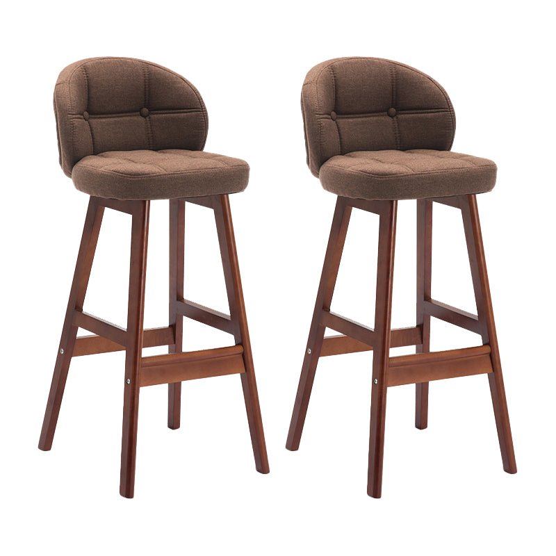 Taburete de bar sin brazos moderno, taburete de bar de madera para el hogar con cojín