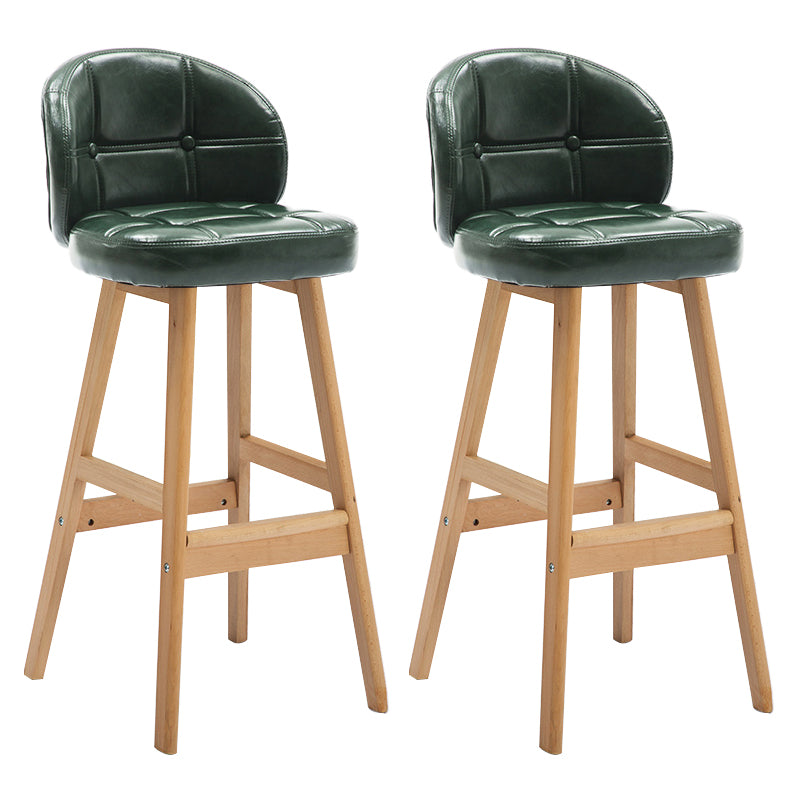 Taburete de bar sin brazos moderno, taburete de bar de madera para el hogar con cojín