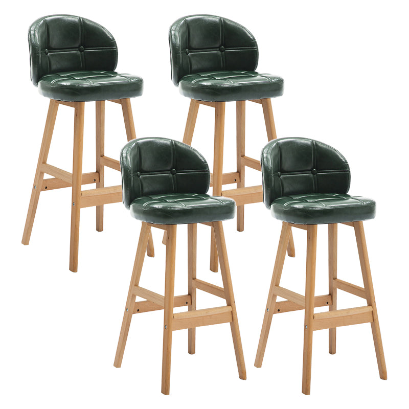 Taburete de bar sin brazos moderno, taburete de bar de madera para el hogar con cojín