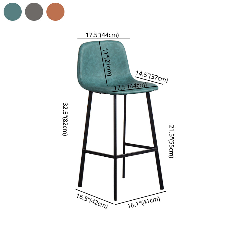 Taburete de bar interior de cuero sin brazos de los taburetes del mostrador contemporáneo con la base del hierro