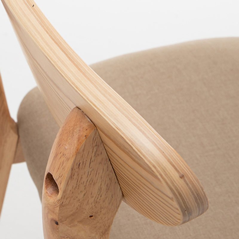 Barkruk van Scandinavisch hout met lage rugleuning, hoge binnenkruk met vierkante bekleding