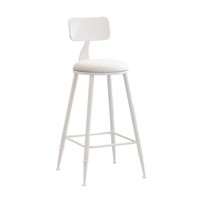 Moderner Barhocker mit Ledersitzen, Metallgestell mit 4 Beinen, bunter Barhocker für das Wohnzimmer