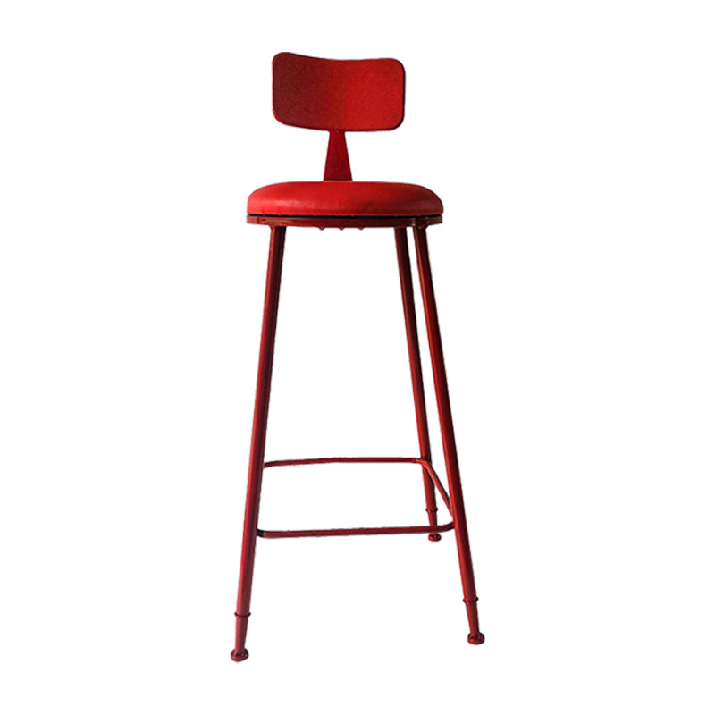 Moderner Barhocker mit Ledersitzen, Metallgestell mit 4 Beinen, bunter Barhocker für das Wohnzimmer