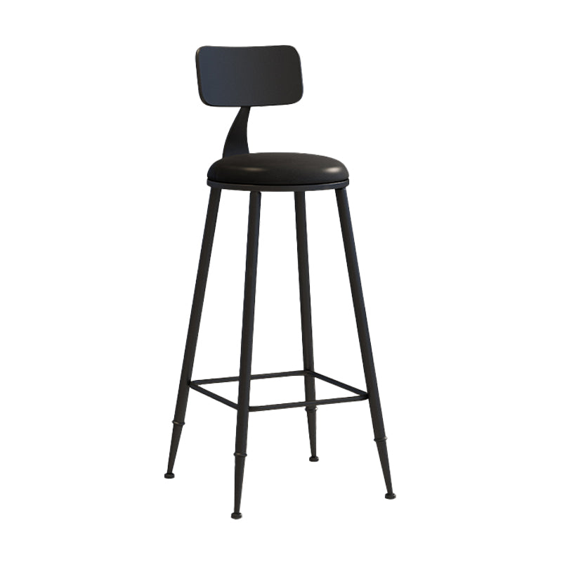 Moderner Barhocker mit Ledersitzen, Metallgestell mit 4 Beinen, bunter Barhocker für das Wohnzimmer