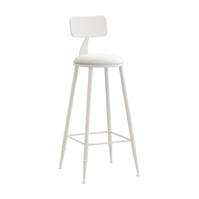 Moderner Barhocker mit Ledersitzen, Metallgestell mit 4 Beinen, bunter Barhocker für das Wohnzimmer