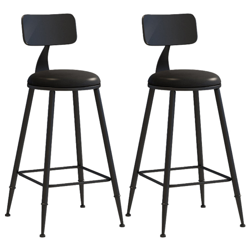 Moderner Barhocker mit Ledersitzen, Metallgestell mit 4 Beinen, bunter Barhocker für das Wohnzimmer