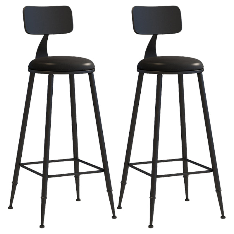 Moderner Barhocker mit Ledersitzen, Metallgestell mit 4 Beinen, bunter Barhocker für das Wohnzimmer