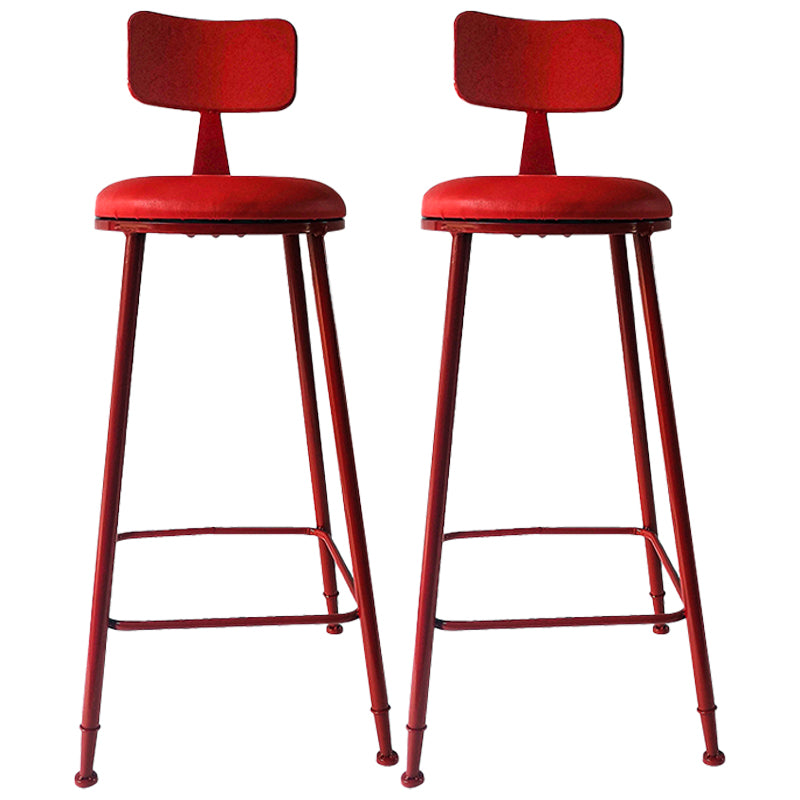 Moderner Barhocker mit Ledersitzen, Metallgestell mit 4 Beinen, bunter Barhocker für das Wohnzimmer
