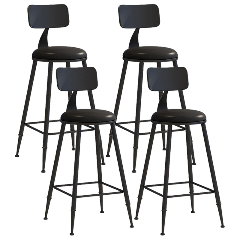 Moderner Barhocker mit Ledersitzen, Metallgestell mit 4 Beinen, bunter Barhocker für das Wohnzimmer