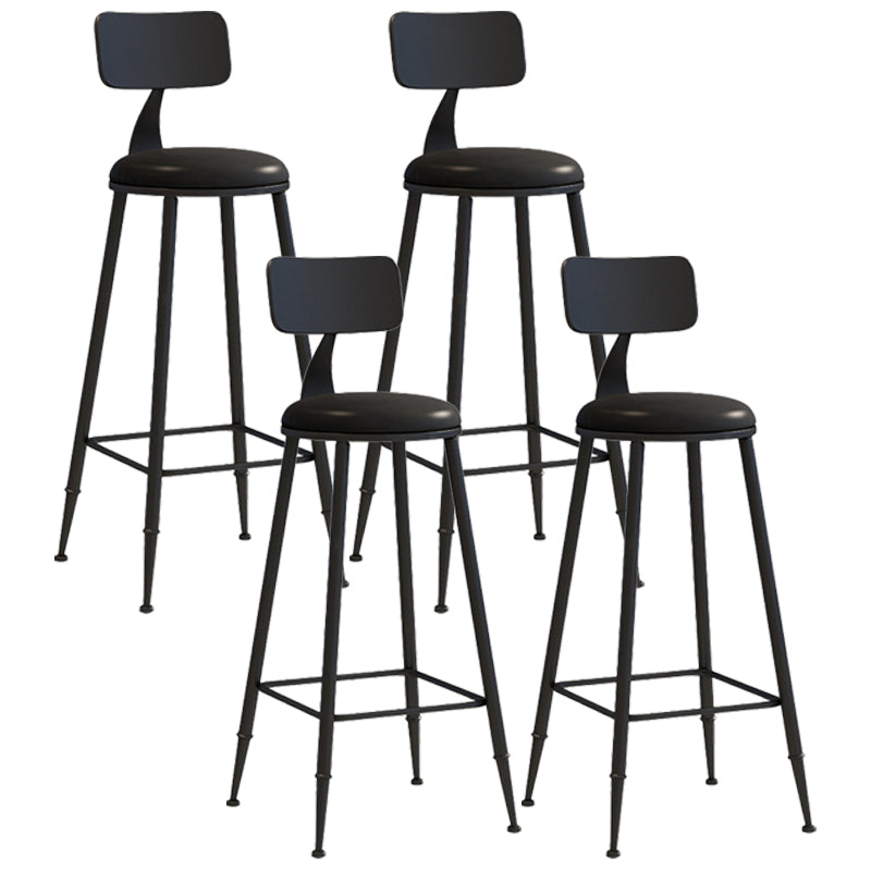 Moderner Barhocker mit Ledersitzen, Metallgestell mit 4 Beinen, bunter Barhocker für das Wohnzimmer