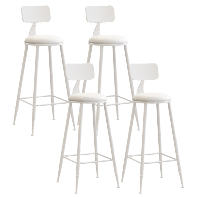 Moderner Barhocker mit Ledersitzen, Metallgestell mit 4 Beinen, bunter Barhocker für das Wohnzimmer