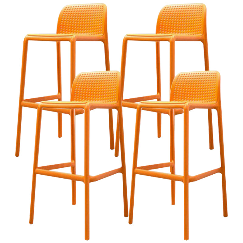 Nordic Macron Barhocker, Kunststoff, 4 Beine, Barhocker für Wohnzimmer, 4er-Set