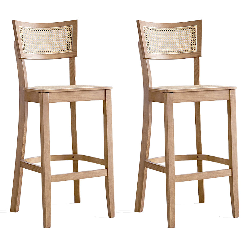 30-Zoll-Barhocker aus Holz im tropischen Stil mit 4 Beinen für das Wohnzimmer
