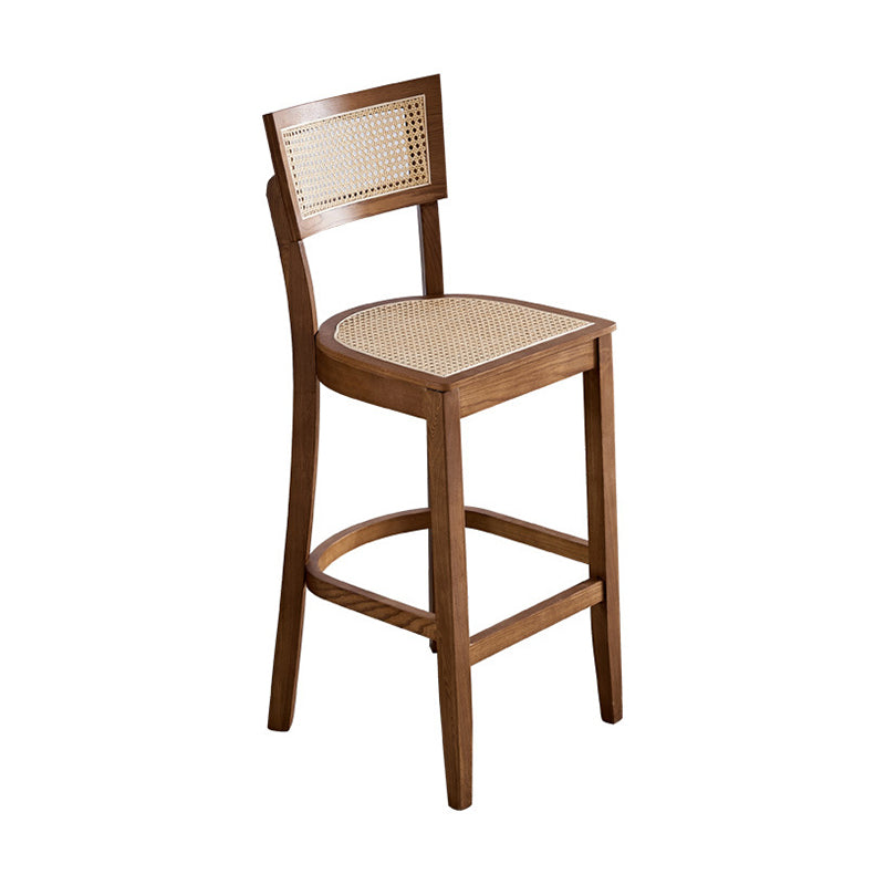 Taburete de bar de estilo tropical de 30 pulgadas, taburete de bar con base de madera y 4 patas para sala de estar