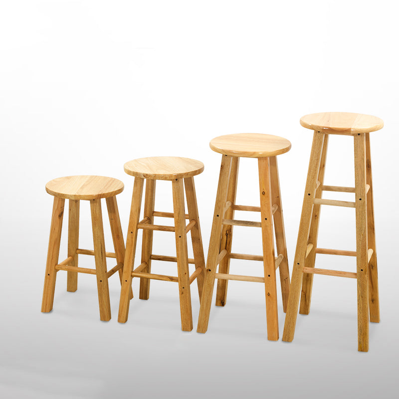 Tabouret de bar nordique en bois beige, tabouret haut rond d'intérieur de 31,5 po de hauteur, 1 pièce
