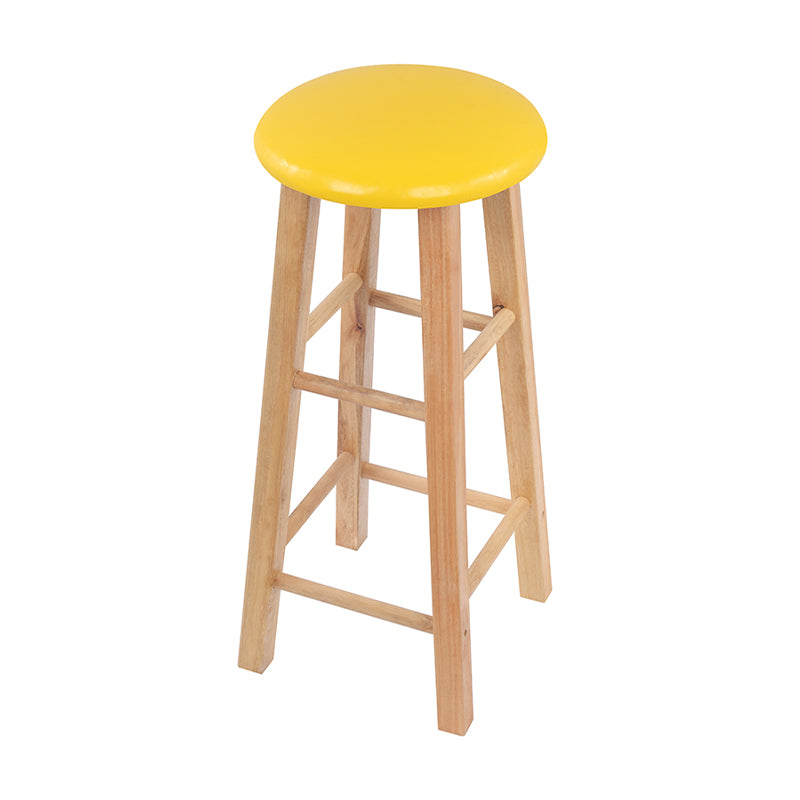 Tabouret de bar nordique en bois beige, tabouret haut rond d'intérieur de 31,5 po de hauteur, 1 pièce