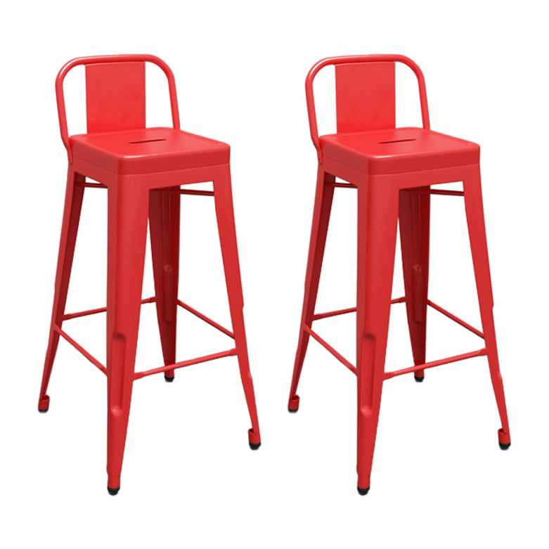 Modern Squared Counter Stools Armless Iron Indoor Bar Stool with Footrest