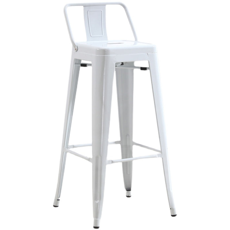 Modern Squared Counter Stools Armless Iron Indoor Bar Stool with Footrest