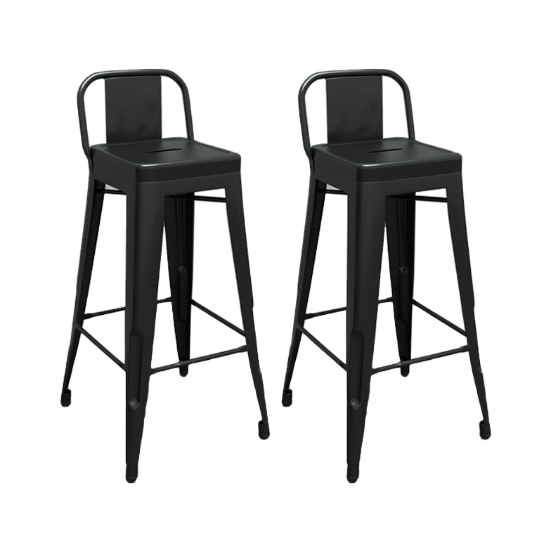 Modern Squared Counter Stools Armless Iron Indoor Bar Stool with Footrest