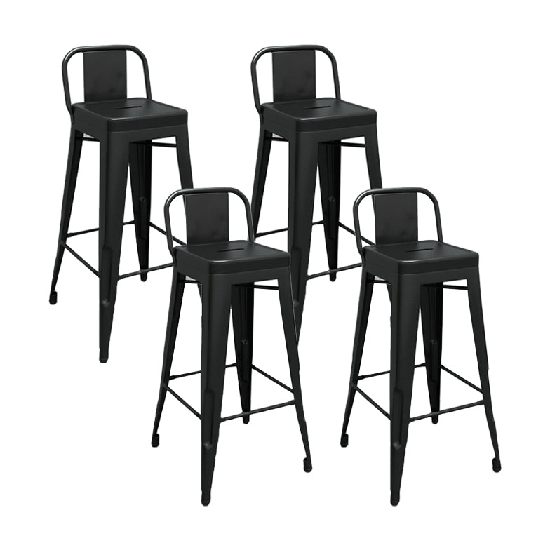 Modern Squared Counter Stools Armless Iron Indoor Bar Stool with Footrest