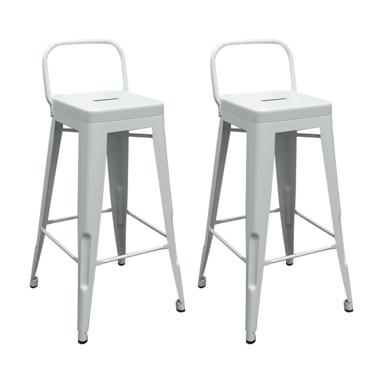 Modern Squared Counter Stools Armless Iron Indoor Bar Stool with Footrest