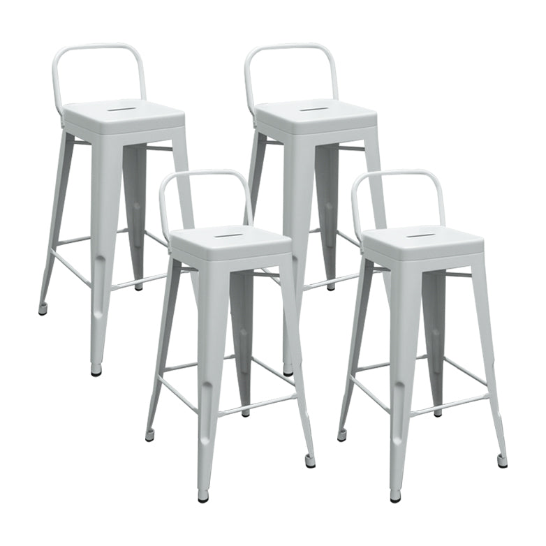 Modern Squared Counter Stools Armless Iron Indoor Bar Stool with Footrest