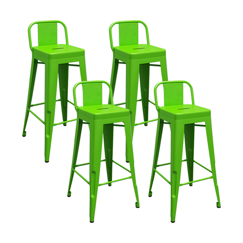 Modern Squared Counter Stools Armless Iron Indoor Bar Stool with Footrest