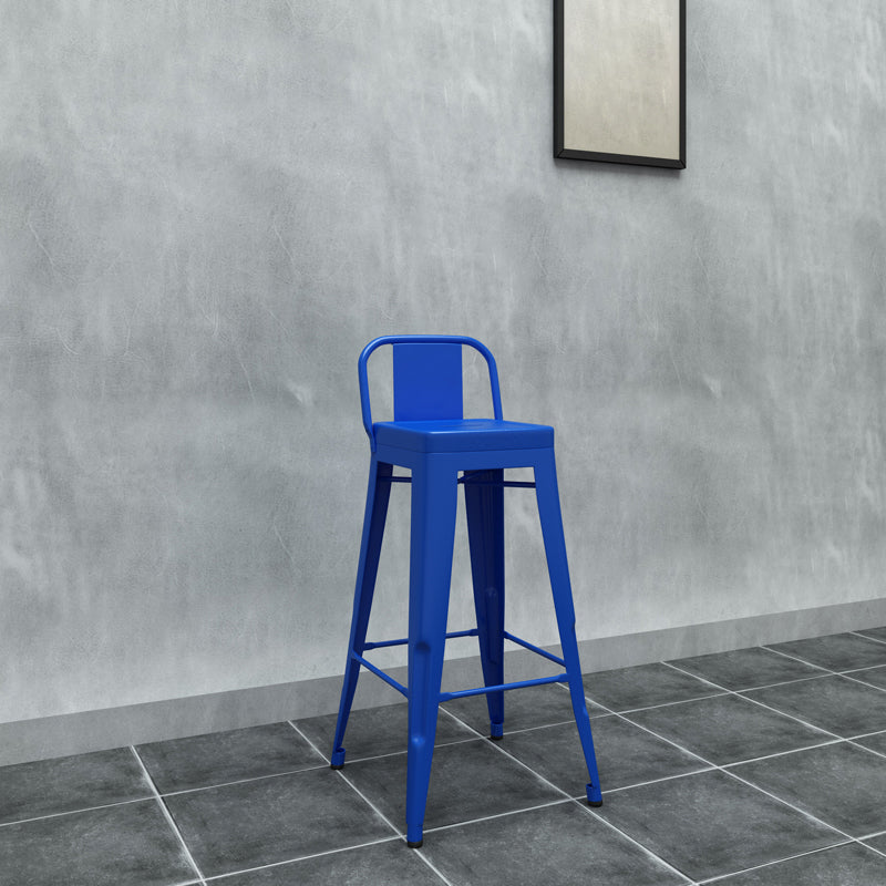 Modern Squared Counter Stools Armless Iron Indoor Bar Stool with Footrest