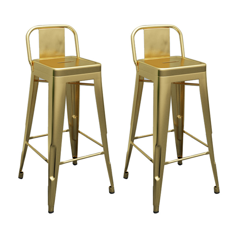 Modern Squared Counter Stools Armless Iron Indoor Bar Stool with Footrest