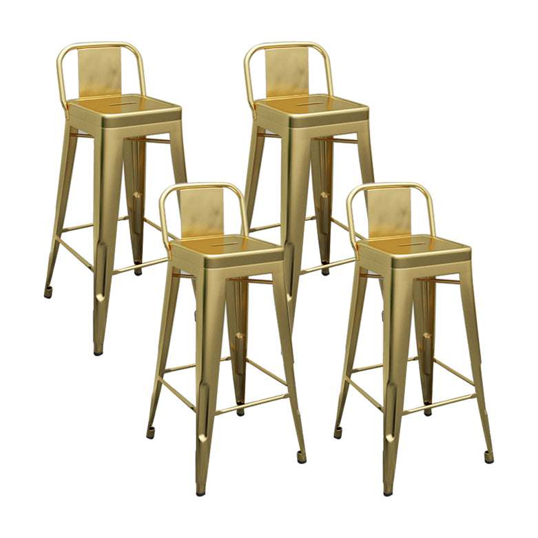 Modern Squared Counter Stools Armless Iron Indoor Bar Stool with Footrest