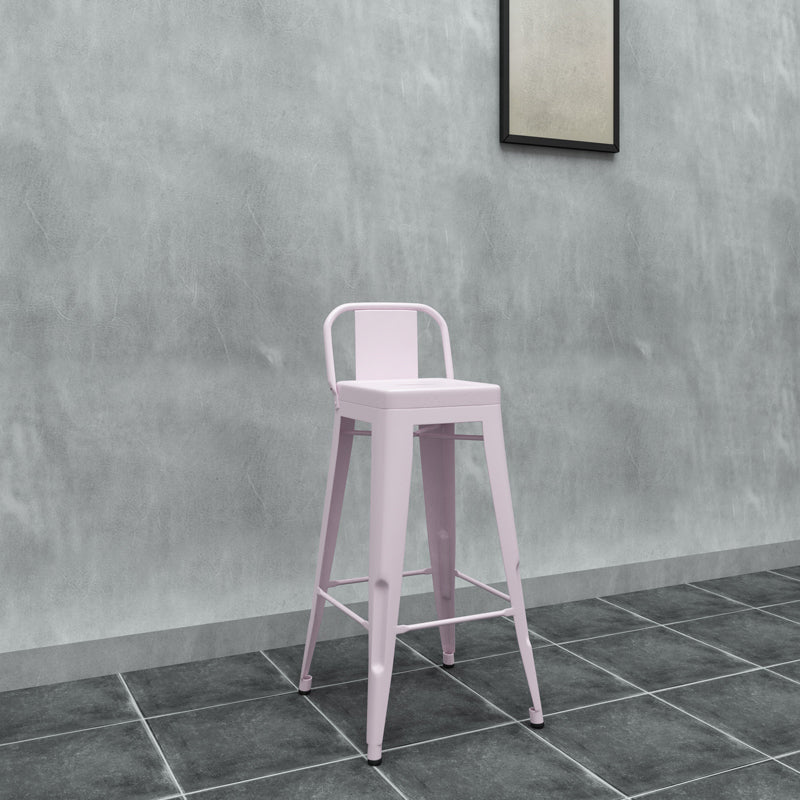 Modern Squared Counter Stools Armless Iron Indoor Bar Stool with Footrest