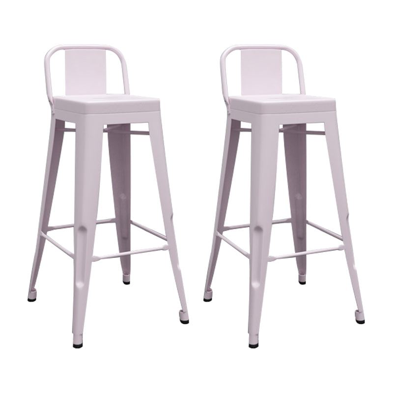 Modern Squared Counter Stools Armless Iron Indoor Bar Stool with Footrest