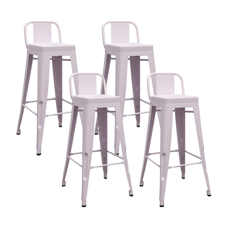 Modern Squared Counter Stools Armless Iron Indoor Bar Stool with Footrest