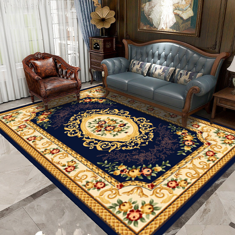 Green Luxury Rug Graphic Rug Non-Slip Backing Rug for Living Room