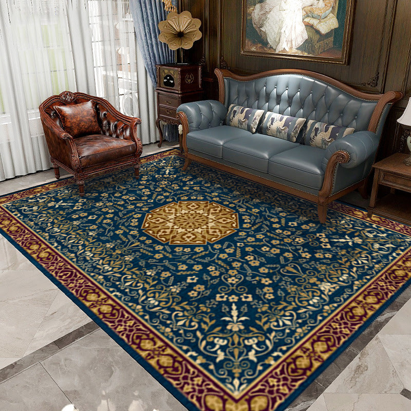 Green Luxury Rug Graphic Rug Non-Slip Backing Rug for Living Room
