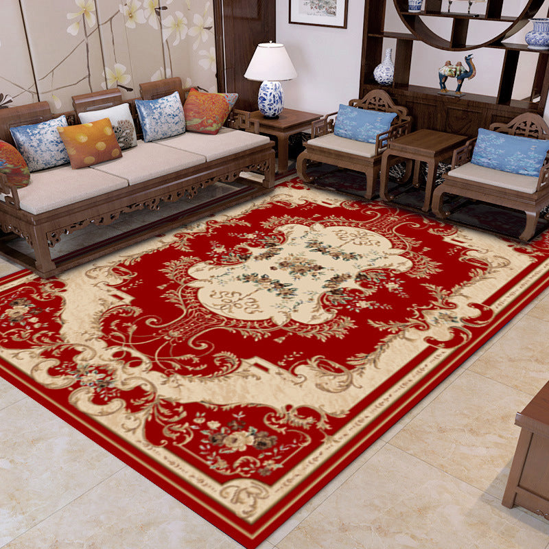 Green Luxury Rug Graphic Rug Non-Slip Backing Rug for Living Room