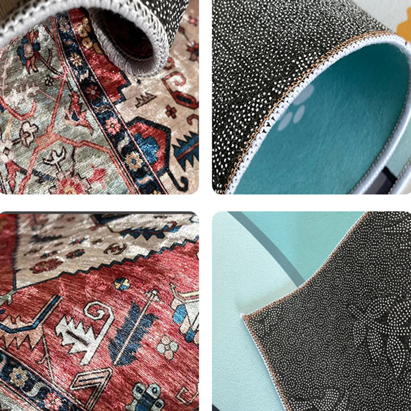 Grey Contemporary Carpet Polyester Geometric Pattern Carpet Washable Carpet for Home Decor