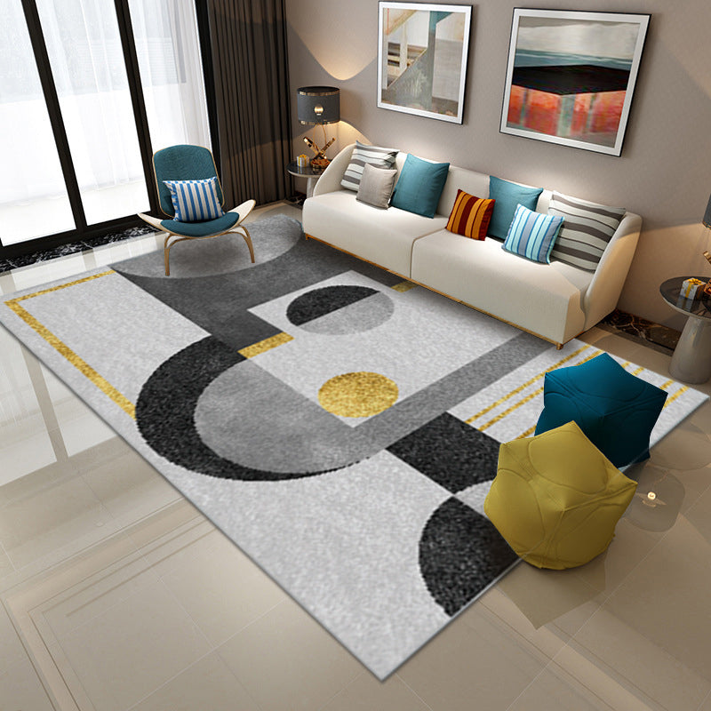 Tapis de couleur en polyester moderne en or