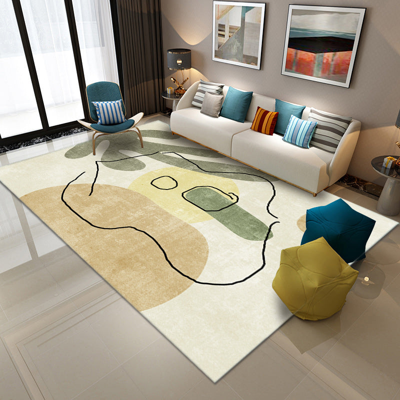 Tapis de couleur en polyester moderne en or