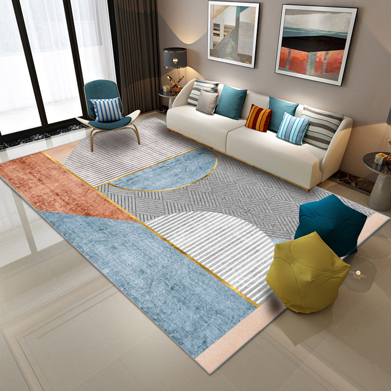 Tapis de couleur en polyester moderne en or