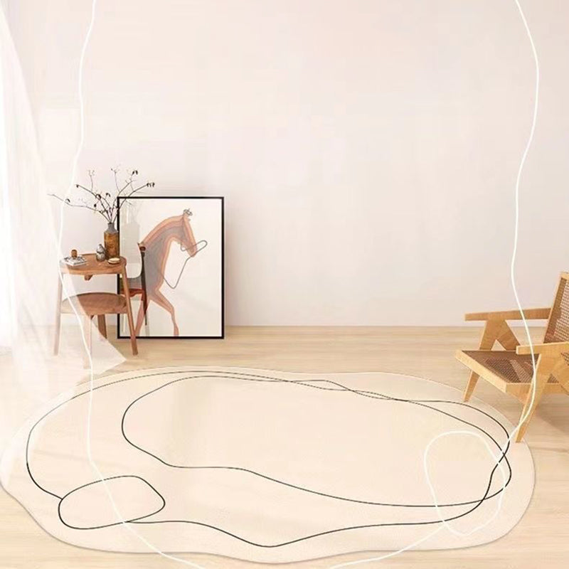 White Casual Rug Polyester Clouds Rug Stain Resistant Rug for Living Room