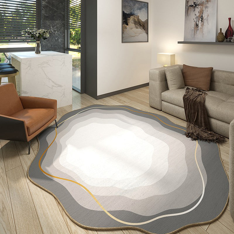 Grau-Gradienten-Rampenteppich Polyester Casual Teppich nicht rutscher Backing Teppich für Wohnzimmer