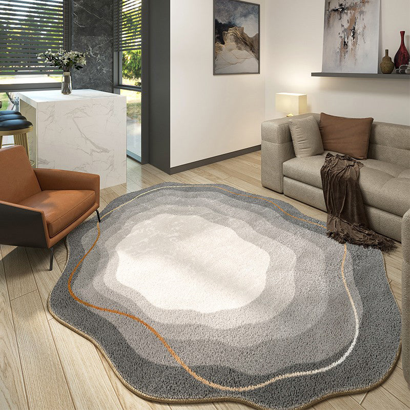 Grau-Gradienten-Rampenteppich Polyester Casual Teppich nicht rutscher Backing Teppich für Wohnzimmer