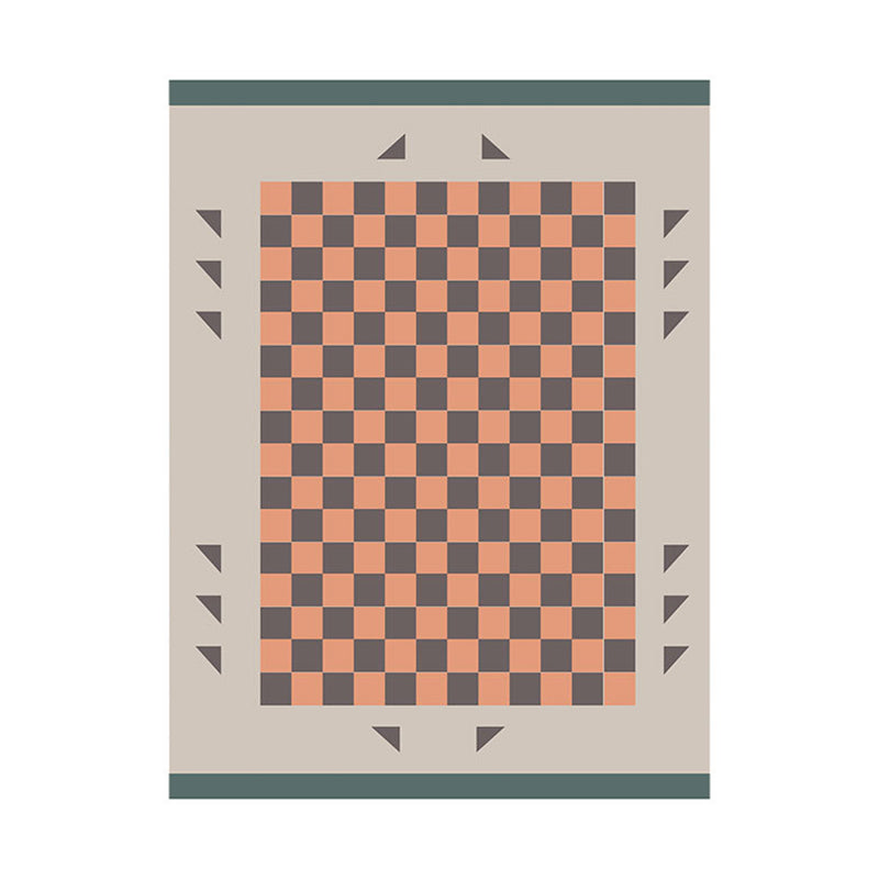 Artistic Modern Rug Pink Check Rug Non-Slip Backing Rug for Living Room